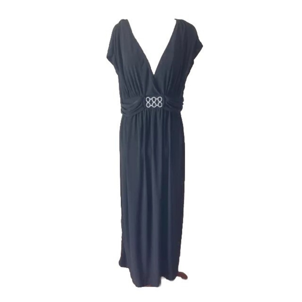 Y2k Olivia Matthews Dress‎ black Sz XL Maxi Sleeveless Grannycore Formal